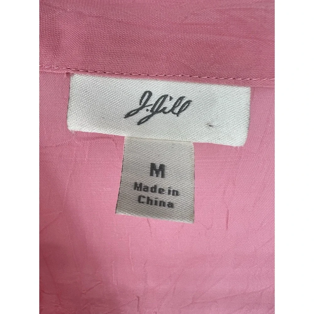 J‎ Jill Coral Pink Button Down Front Blouse Size M